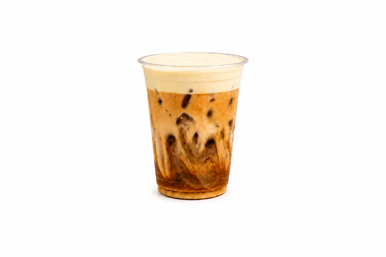 Iced brown sugar oat milk shaken espresso w/banana cold foam